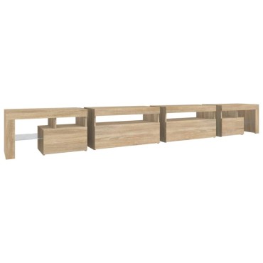 vidaXL Έπιπλο Τηλεόρασης με LED Sonoma Δρυς 290x36,5x40cm