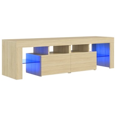 vidaXL Έπιπλο Τηλεόρασης με LED Sonoma Δρυς 140x36,5x40cm