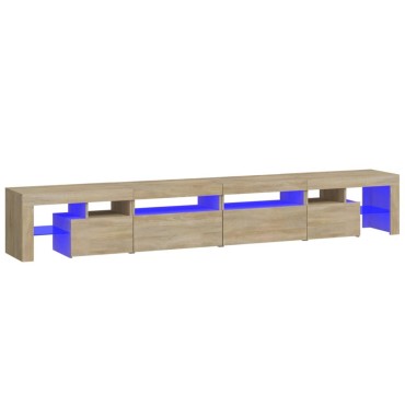 vidaXL Έπιπλο Τηλεόρασης με LED Sonoma Δρυς 260x36,5x40cm