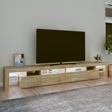 vidaXL Έπιπλο Τηλεόρασης με LED Sonoma Δρυς 260x36,5x40cm