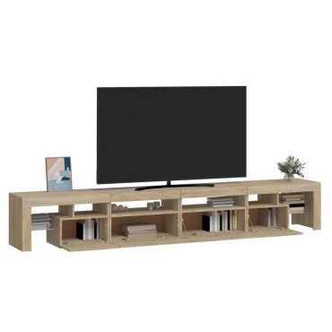 vidaXL Έπιπλο Τηλεόρασης με LED Sonoma Δρυς 260x36,5x40cm