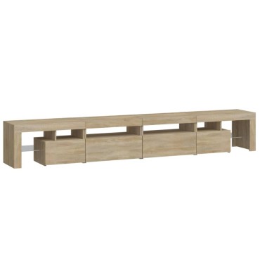 vidaXL Έπιπλο Τηλεόρασης με LED Sonoma Δρυς 260x36,5x40cm
