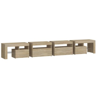 vidaXL Έπιπλο Τηλεόρασης με LED Sonoma Δρυς 260x36,5x40cm