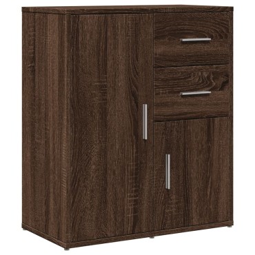 vidaXL Βοηθητικά Ντουλάπια 2 τεμ. Καφέ Δρυς 60x31x70cm Επεξεργ. Ξύλο