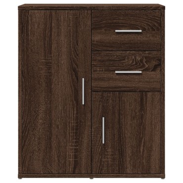 vidaXL Βοηθητικά Ντουλάπια 2 τεμ. Καφέ Δρυς 60x31x70cm Επεξεργ. Ξύλο
