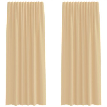 vidaXL Κουρτίνες Voile με βρόχους 2 τεμάχια Άμμος 140x225cm