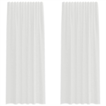 vidaXL Κουρτίνες Voile με βρόχους 2 τεμάχια Άμμος 140x260cm