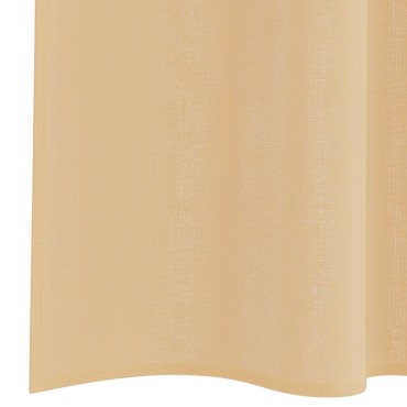 vidaXL Κουρτίνες Voile με βρόχους 2 τεμάχια Άμμος 140x140cm