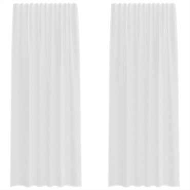 vidaXL Κουρτίνες Voile με βρόχους 2 τεμάχια Λευκό 140x225cm