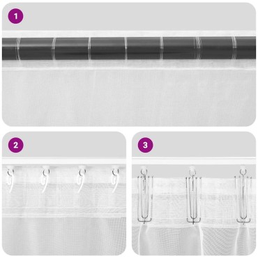 vidaXL Κουρτίνες Voile με βρόχους 2 τεμάχια Λευκό 140x140cm