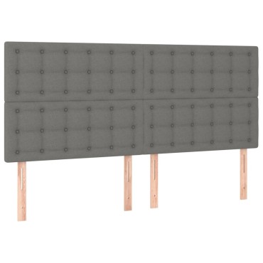 vidaXL Κεφαλάρια Κρεβατιού 4 τεμ. Σκ. Γκρι 80x5x78/88cm Υφασμάτινο