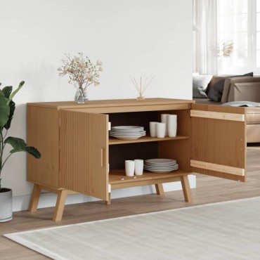 vidaXL Μπουφές OLDEN Καφέ 114x43x73,5cm από Μασίφ Ξύλο Πεύκου 1 τεμ.