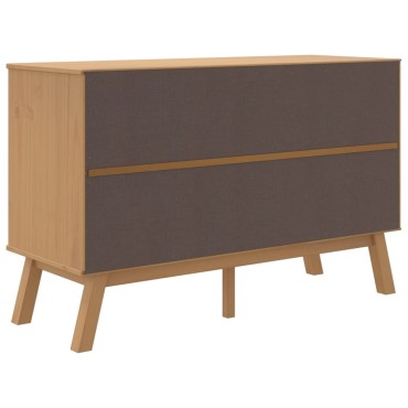 vidaXL Μπουφές OLDEN Λευκό & Καφέ 114x43x73,5cm Μασίφ Ξύλο Πεύκου 1 τεμ.