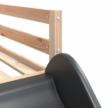 vidaXL Κουκέτα με Τσουλήθρα και Κουρτίνες Μπλε 90x190 εκ.