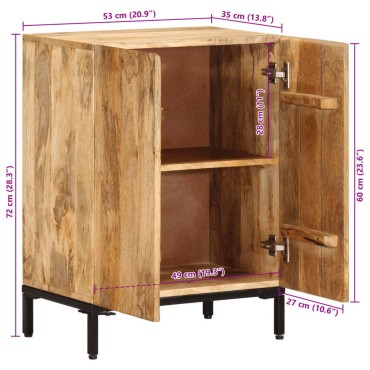 vidaXL Ντουλάπι 53x35x72cm από Μασίφ Ξύλο Μάνγκο 1 τεμ.