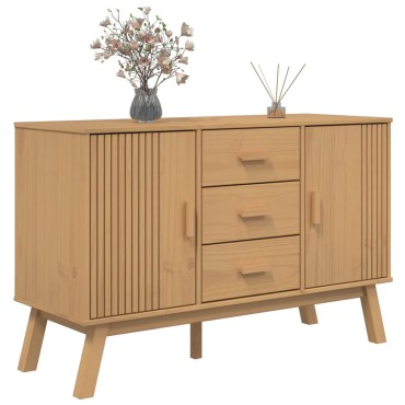 vidaXL Μπουφές OLDEN Καφέ 114x43x73,5cm από Μασίφ Ξύλο Πεύκου 1 τεμ.