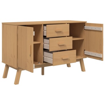 vidaXL Μπουφές OLDEN Καφέ 114x43x73,5cm από Μασίφ Ξύλο Πεύκου 1 τεμ.