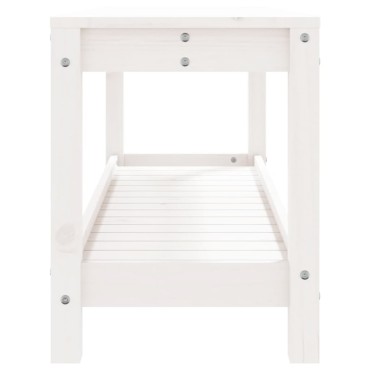 vidaXL Παγκάκι Κήπου Λευκό 108x35x45cm από Μασίφ Ξύλο Πεύκου 1 τεμ.