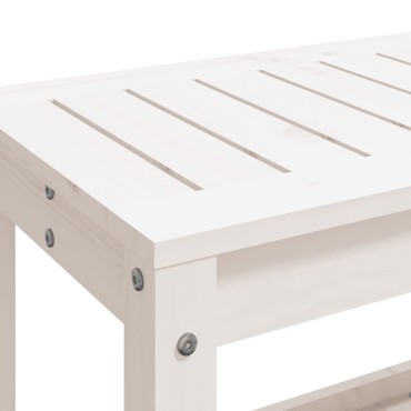 vidaXL Παγκάκι Κήπου Λευκό 108x35x45cm από Μασίφ Ξύλο Πεύκου 1 τεμ.