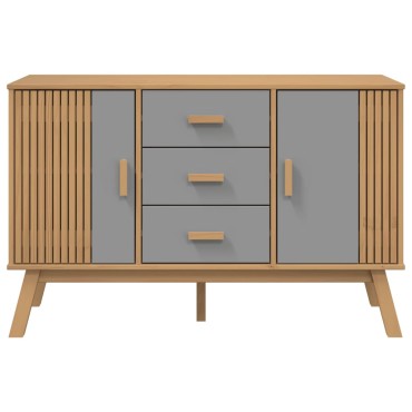 vidaXL Μπουφές OLDEN Γκρι & Καφέ 114x43x73,5cm από Μασίφ Ξύλο Πεύκου 1 τεμ.