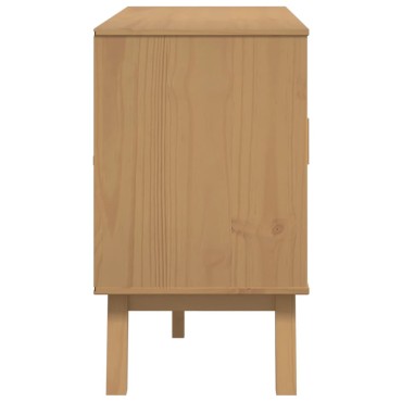 vidaXL Μπουφές OLDEN Γκρι & Καφέ 114x43x73,5cm από Μασίφ Ξύλο Πεύκου 1 τεμ.