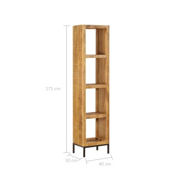 vidaXL Βιβλιοθήκη 40x30x175cm από Μασίφ Ξύλο Μάνγκο 1 τεμ.