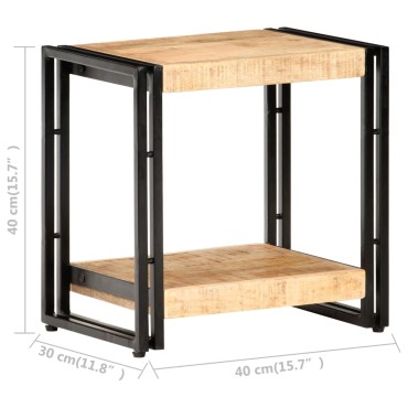 vidaXL Τραπεζάκι Βοηθητικό 40x30x40cm Ακατέργαστο Ξύλο Μάνγκο 1 τεμ.