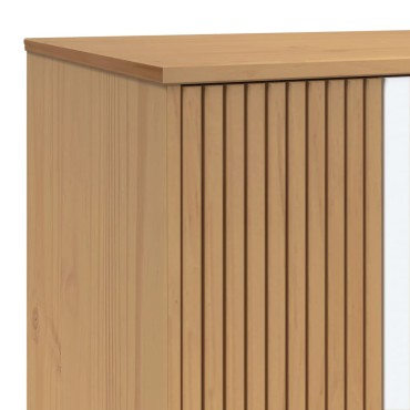vidaXL Ντουλάπα OLDEN Λευκό & Καφέ 76,5x53x172cm Μασίφ Ξύλο Πεύκου 1 τεμ.