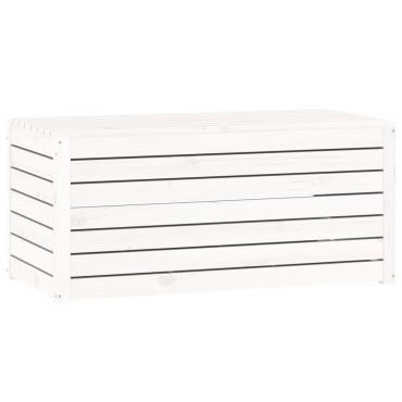 vidaXL Μπαούλο Κήπου Λευκό 101x50,5x46,5cm από Μασίφ Ξύλο Πεύκου 1 τεμ.