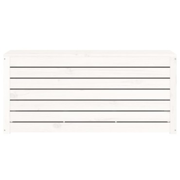 vidaXL Μπαούλο Κήπου Λευκό 101x50,5x46,5cm από Μασίφ Ξύλο Πεύκου 1 τεμ.