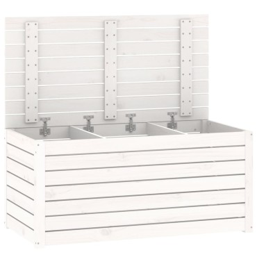 vidaXL Μπαούλο Κήπου Λευκό 101x50,5x46,5cm από Μασίφ Ξύλο Πεύκου 1 τεμ.
