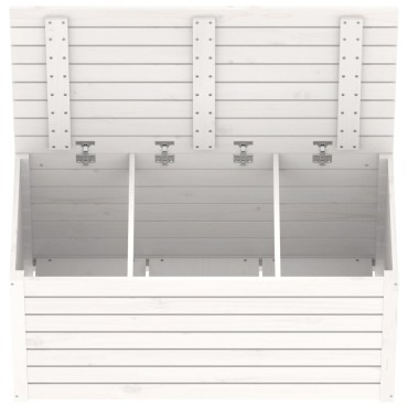 vidaXL Μπαούλο Κήπου Λευκό 101x50,5x46,5cm από Μασίφ Ξύλο Πεύκου 1 τεμ.