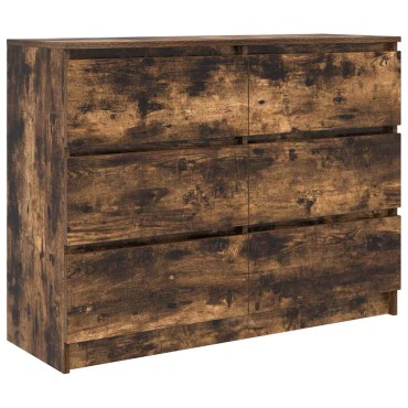 vidaXL Sideboard Καπνιστή δρυς 100x35x76cm Κατασκευασμένο ξύλο 1 τεμ.