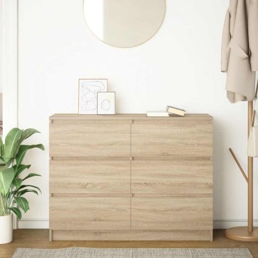 vidaXL Sideboard Sonoma Oak 100x35x76cm Κατασκευασμένο ξύλο 1 τεμ.