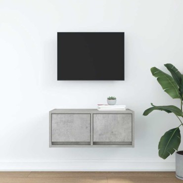 vidaXL Έπιπλο Τηλεόρασης Γκρι μπετόν 60x31x25,5cm Επεξεργασμένο Ξύλο
