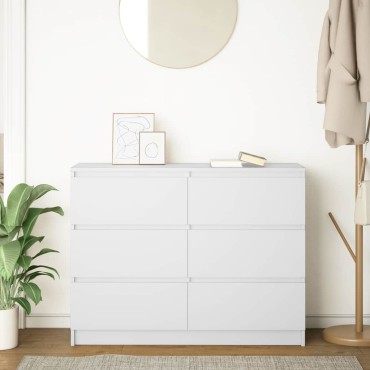 vidaXL Sideboard Λευκό 100x35x76cm Κατασκευασμένο ξύλο 1 τεμ.