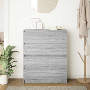 vidaXL Sideboard Grey Sonoma 80x35x99cm Ξύλινο μηχανουργικό ξύλο 1 τεμ.
