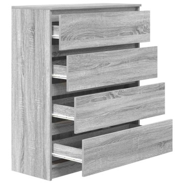vidaXL Sideboard Grey Sonoma 80x35x99cm Ξύλινο μηχανουργικό ξύλο 1 τεμ.