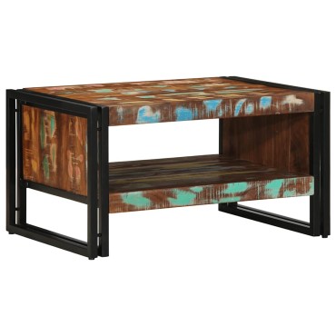 vidaXL Τραπεζάκι σαλονιού πολύχρωμο 70x50x38cm Ξύλο μασίφ αναγεννημένο 1 τεμ.
