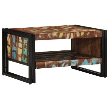 vidaXL Τραπεζάκι σαλονιού πολύχρωμο 70x50x38cm Ξύλο μασίφ αναγεννημένο 1 τεμ.