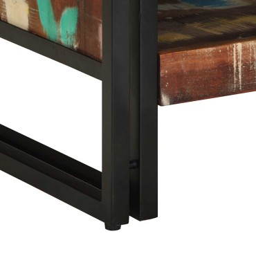 vidaXL Τραπεζάκι σαλονιού πολύχρωμο 70x50x38cm Ξύλο μασίφ αναγεννημένο 1 τεμ.