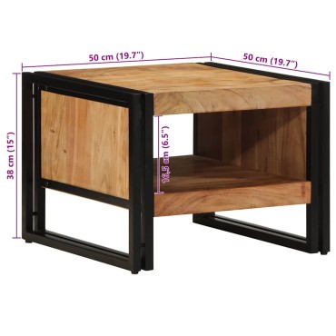 vidaXL Τραπεζάκι σαλονιού 50x50x38cm μασίφ ξύλο ακακίας 1 τεμ.
