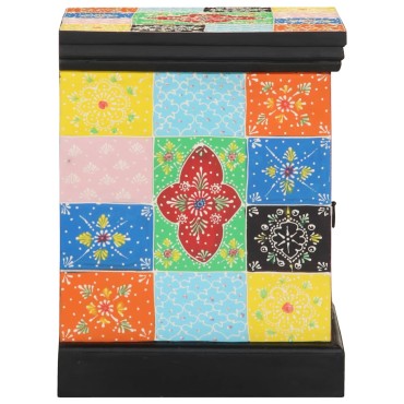 vidaXL Κομοδίνο Πολύχρωμο 40x35x45cm από μασίφ ξύλο Mango 1 τεμ.