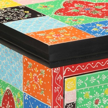vidaXL Κομοδίνο Πολύχρωμο 40x35x45cm από μασίφ ξύλο Mango 1 τεμ.