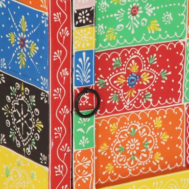 vidaXL Κομοδίνο Πολύχρωμο 40x35x45cm από μασίφ ξύλο Mango 1 τεμ.