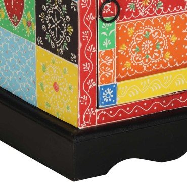 vidaXL Κομοδίνο Πολύχρωμο 40x35x45cm από μασίφ ξύλο Mango 1 τεμ.