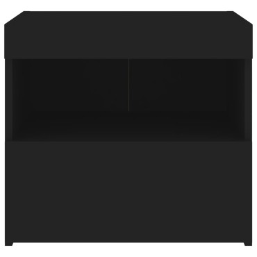 vidaXL Κομοδίνο με Φώτα LED Μαύρο 50x40x45cm 1 τεμ.