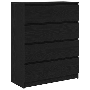 vidaXL Sideboard Μαύρη βελανιδιά 80x35x99cm Κατασκευασμένο ξύλο 1 τεμ.