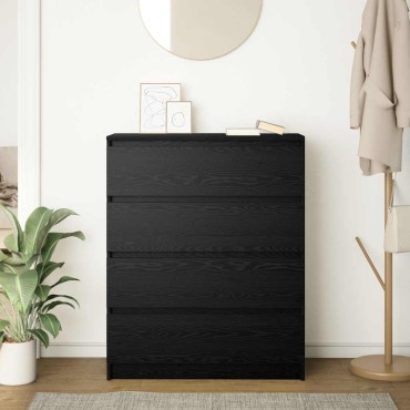 vidaXL Sideboard Μαύρη βελανιδιά 80x35x99cm Κατασκευασμένο ξύλο 1 τεμ.