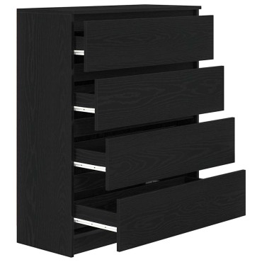 vidaXL Sideboard Μαύρη βελανιδιά 80x35x99cm Κατασκευασμένο ξύλο 1 τεμ.